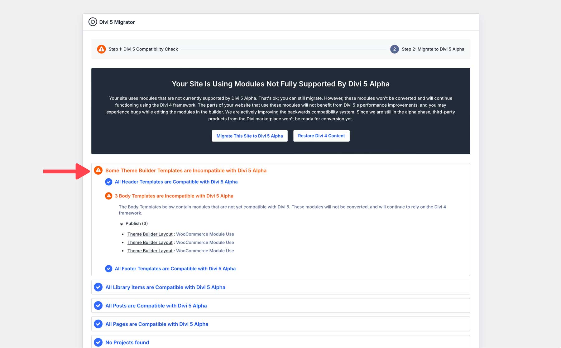 Divi 5 Migrator Divi 5 Compatibility Check