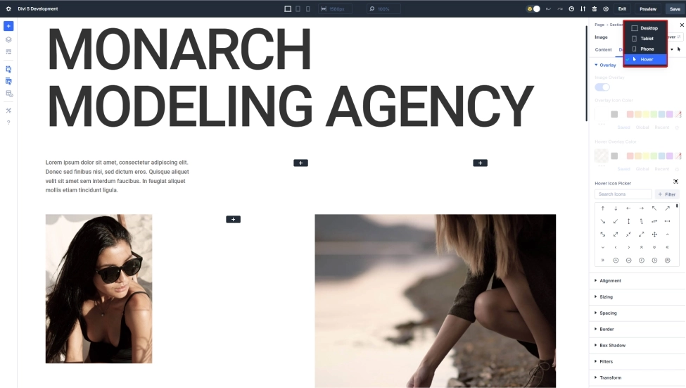 Streamlined Hover, Sticky, and Responsive Effects