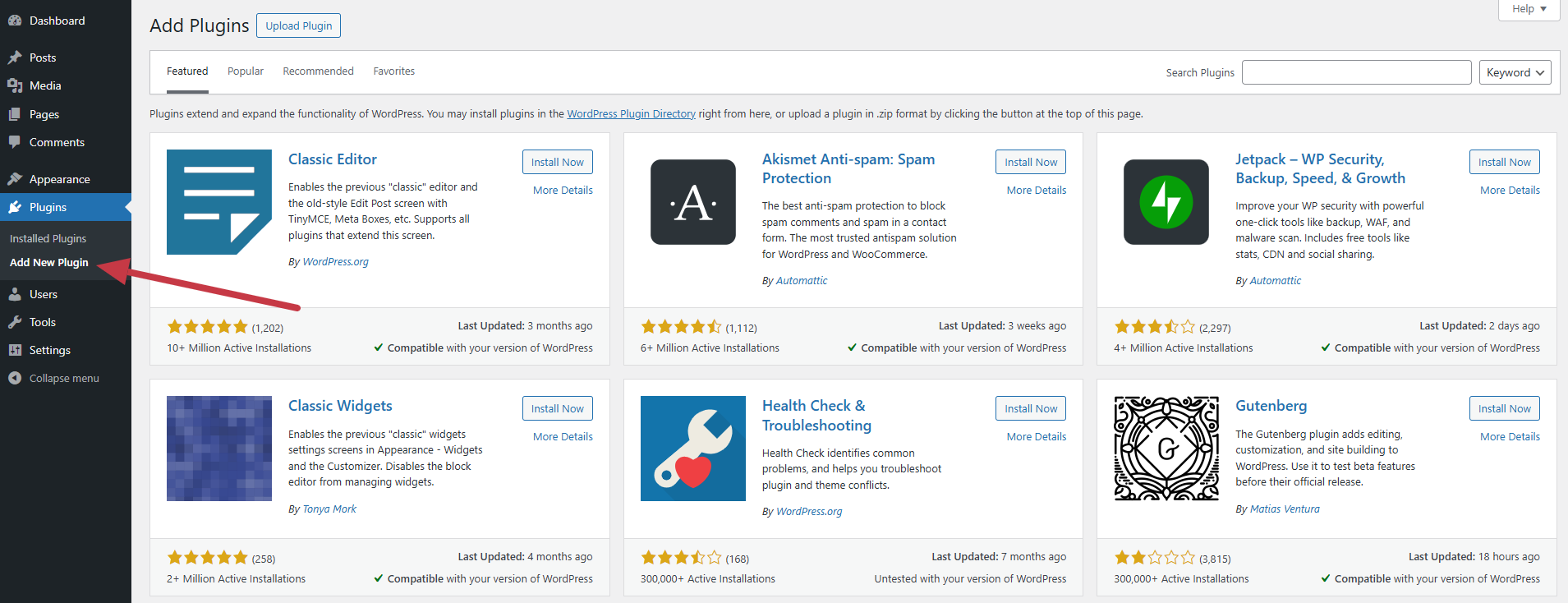 Add-Plugins-‹-EasyCom-—-WordPress