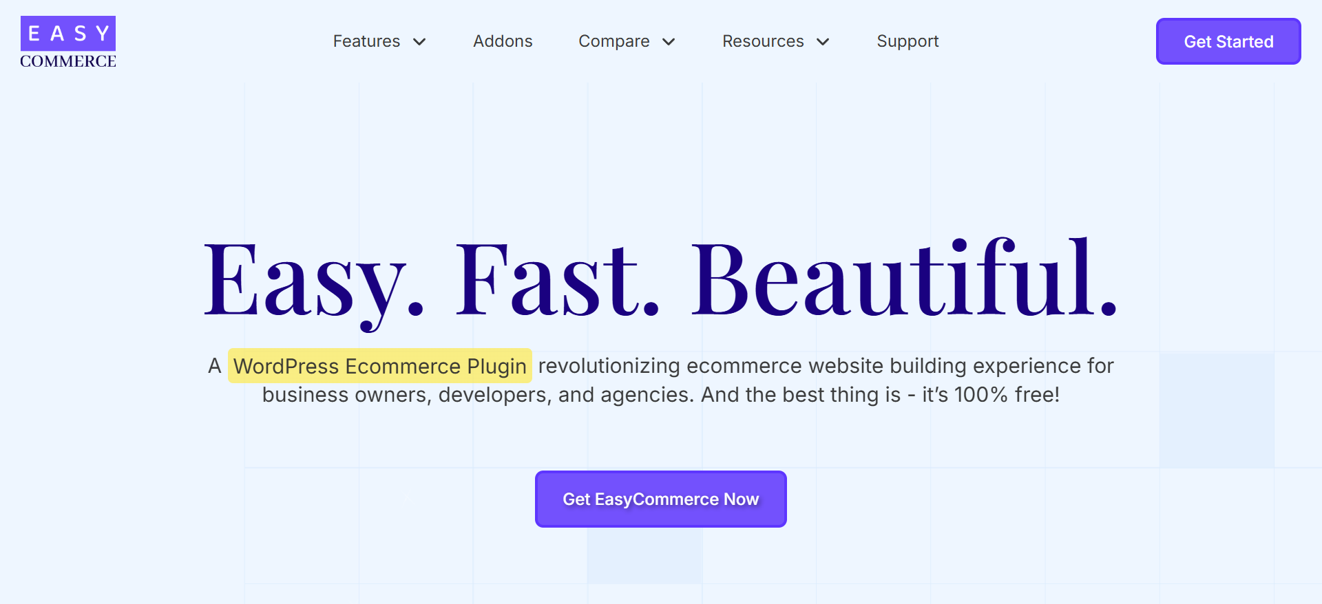 EasyCommerce is a simple yet intuitive plugin